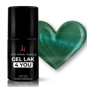 gel lak,uv lak,gel lak brez hema,hema free,kvalitetni gel lak - Juliana Nails - Gel lak Gel Lak 4 YOU – Cat Eye Dark Emerald 6ml